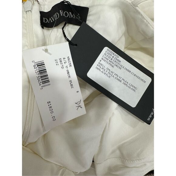 NWT David Koma Crystal Embellished Cut Out Mini Dress Size UK8/US4 $1795 - Picture 8 of 8